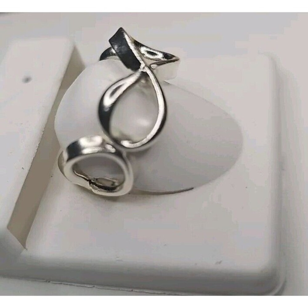 925 Silver Infinity Ring Size 9 Loops Circles Chunky Mens Woman's Fashion Ring - Picture 2 of 5